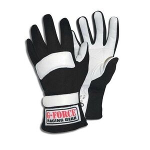 G-Force Racing Gear Black and White Gloves XL